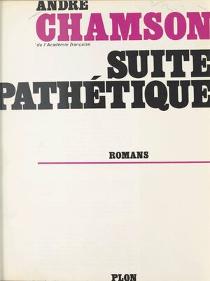 cover image of Suite pathétique